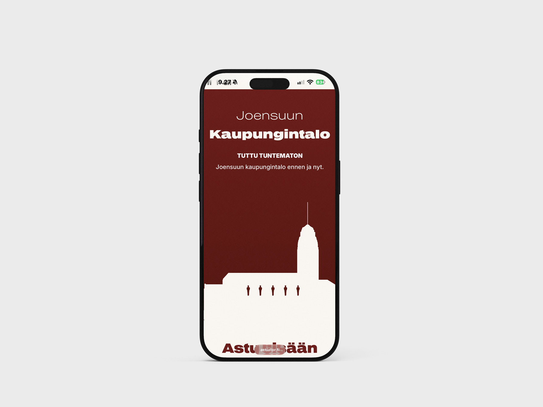 Joensuu City Hall digital publication presented on iPhone