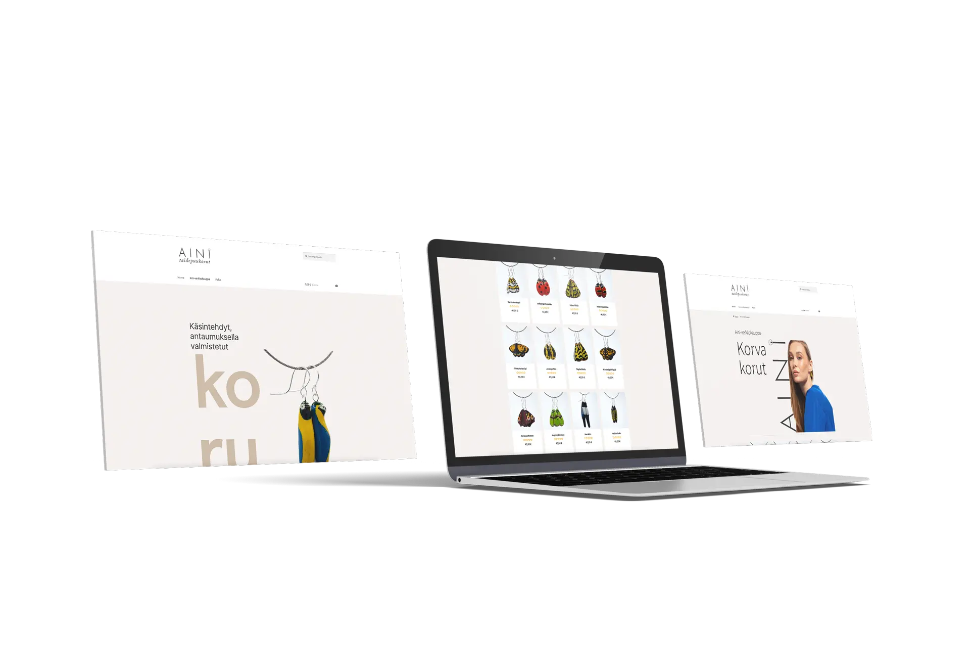 Aini jewellery webshop design